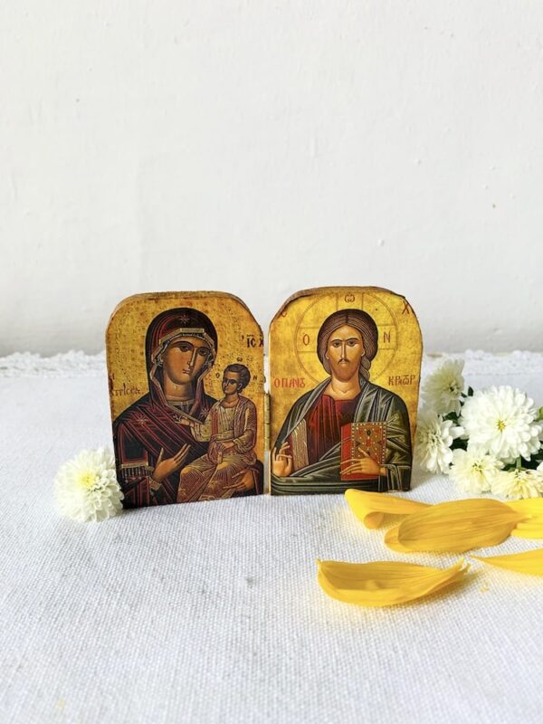 Diptychon Christus Pantokrator und Maria