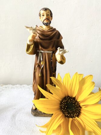 Heiliger Franziskus mit Tauben Statue