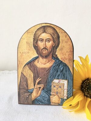 Ikone Christus auf Holzplatte