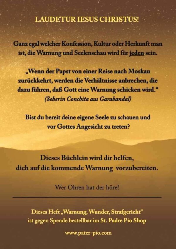 Warnung, Wunder, Strafgericht