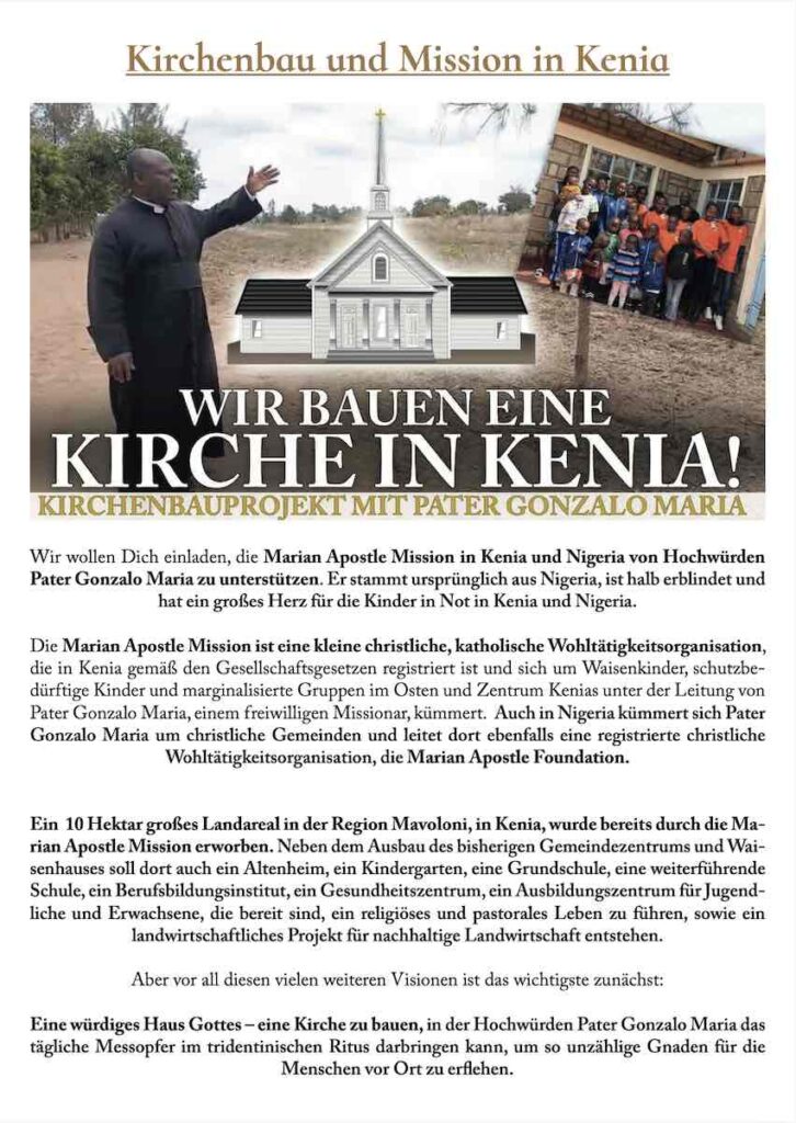 Kirchenbau in Kenia Flyer | Sankt Pater Pio Mission Graz