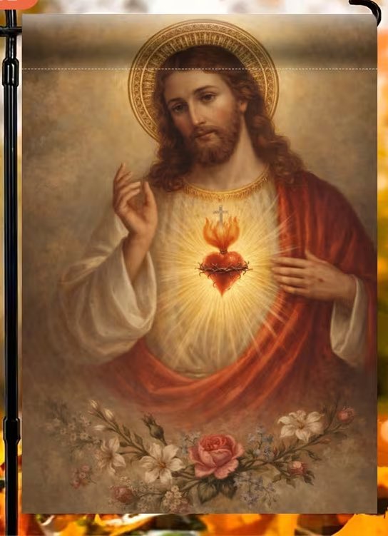 einfache Herz Jesu Fahne 30x45cm