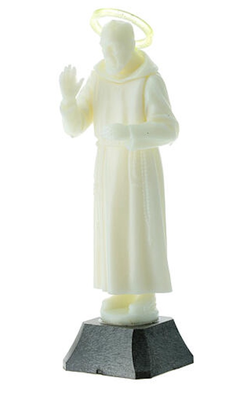 phosphoreszierende Pater Pio Statue | 12 und 16cm Pater Pio